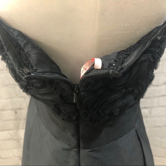 Monique Lhuillier One Shoulder Fit & Flare Cocktail Dress Black Size 10 - Picture 10 of 14